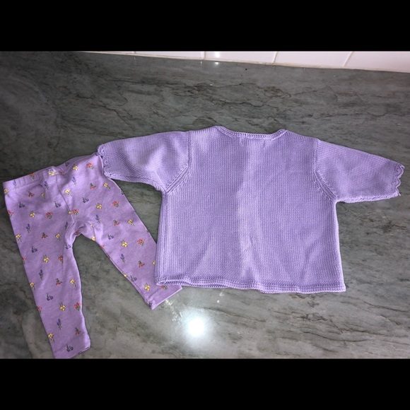 Gymboree Lavender Sweater and Matching Leggings Size 6-12 Months - Picture 2 of 6